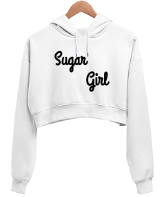 Şeker Kız Kadın Crop Hoodie Kapüşonlu Sweatshirt