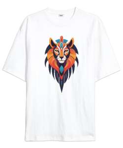 sekhmet mitoloji Beyaz Oversize Unisex Tişört