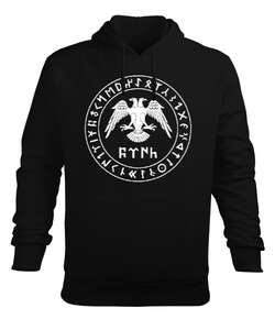 Selçuk,Selçuk logosu,Göktürk,Türkiye. Siyah Erkek Kapüşonlu Hoodie Sweatshirt