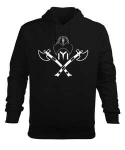 Selçuk,Selçuk logosu,Göktürk,Türkiye. Siyah Erkek Kapüşonlu Hoodie Sweatshirt