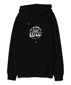 Self Love Oversize Unisex Kapüşonlu Sweatshirt