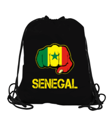 Senegal,Senegal Bayrağı,Senegal flag. Siyah Büzgülü Spor Çanta