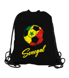 Senegal,Senegal Bayrağı,Senegal flag. Siyah Büzgülü Spor Çanta