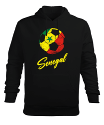 Senegal,Senegal Bayrağı,Senegal flag. Siyah Erkek Kapüşonlu Hoodie Sweatshirt