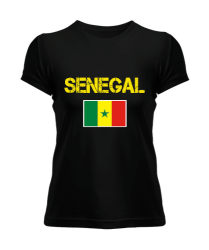 Senegal,Senegal Bayrağı,Senegal flag. Siyah Kadın Tişört