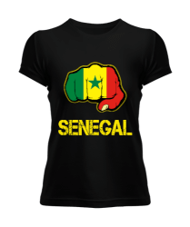 Senegal,Senegal Bayrağı,Senegal flag. Siyah Kadın Tişört