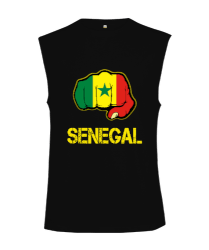 Senegal,Senegal Bayrağı,Senegal flag. Siyah Kesik Kol Unisex Tişört