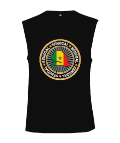 Senegal,Senegal Bayrağı,Senegal flag,Senegal haritası. Kesik Kol Unisex Tişört