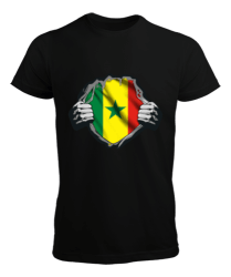 Senegal,Senegal Bayrağı,Senegal flag,Senegal haritası. Siyah Erkek Tişört