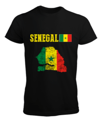 Senegal,Senegal Bayrağı,Senegal flag,Senegal haritası. Siyah Erkek Tişört