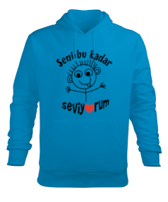 SENİ BU KADAR ÇOK SEVİYORUM BASKILI ERKEK SWEETSHİRT Erkek Kapüşonlu Hoodie Sweatshirt