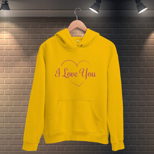 Seni Seviyorum Kalpli Kadın Kapüşonlu Sweatshirt