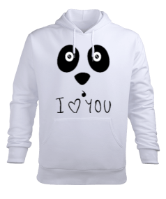 seni seviyorum PANDA Erkek Kapüşonlu Hoodie Sweatshirt