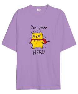 Senin Kahramanın - Your Hero Lila Oversize Unisex Tişört