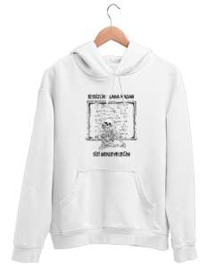 Sessizlik olana kadar sizi bekleyeceğim komik matematik formülleri öğretmenler günü öğretmen hediyes Beyaz Unisex Kapşonlu Sweatshirt