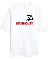 Sevendust Rock Beyaz Oversize Unisex Tişört - Thumbnail