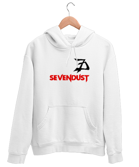 Tisho - Sevendust Rock Beyaz Unisex Kapşonlu Sweatshirt