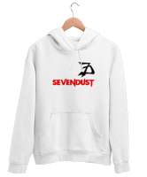 Sevendust Rock Beyaz Unisex Kapşonlu Sweatshirt - Thumbnail