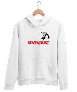 Sevendust Rock Beyaz Unisex Kapşonlu Sweatshirt