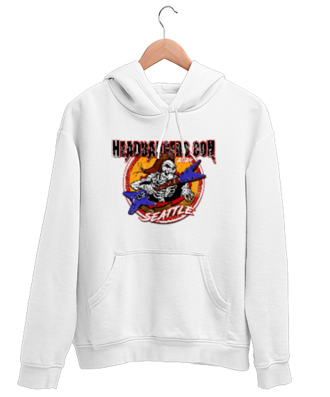 Tisho - Sevendust Rock Headbangers Beyaz Unisex Kapşonlu Sweatshirt