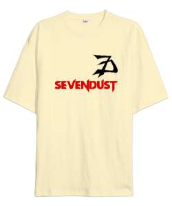 Sevendust Rock Krem Oversize Unisex Tişört