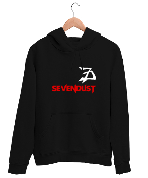 Tisho - Sevendust Rock Siyah Unisex Kapşonlu Sweatshirt