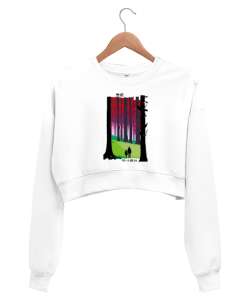 Sevgi en güçlüsüdür Beyaz Kadın Crop Sweatshirt