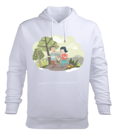 Sevgililer Günü Tasarımlı Erkek Kapüşonlu Hoodie Sweatshirt