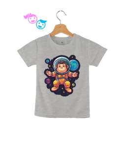 Sevimli astronot maymun uzay Gri Çocuk Unisex