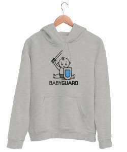 Sevimli Babyguard Gri Unisex Kapşonlu Sweatshirt