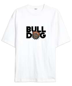 Sevimli Bulldog Beyaz Oversize Unisex Tişört