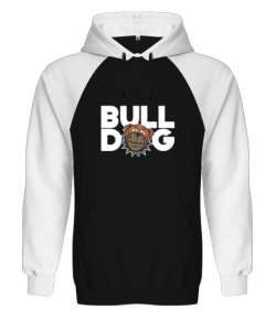 Sevimli Bulldog Siyah/Beyaz Orjinal Reglan Hoodie Unisex Sweatshirt