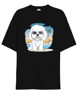 Sevimli Cool Köpek - Sweety Dog Siyah Oversize Unisex Tişört