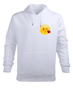 Sevimli Emojiler Öpücük Erkek Kapüşonlu Hoodie Sweatshirt