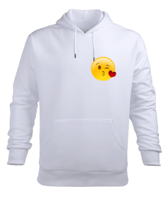 Sevimli Emojiler Öpücük Erkek Kapüşonlu Hoodie Sweatshirt