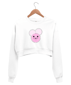 Sevimli Fare Kadın Crop Sweatshirt