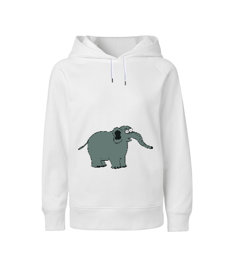 sevimli fil Çocuk Unisex Hoodie Kapüşonlu - Tisho