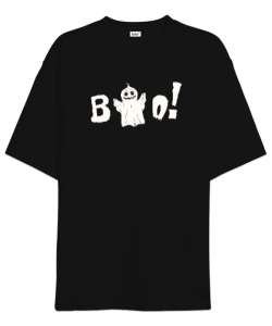 Sevimli Hayalet - Böö - Ghost Siyah Oversize Unisex Tişört