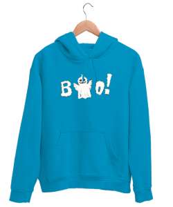 Sevimli Hayalet - Böö - Ghost Turkuaz Unisex Kapşonlu Sweatshirt