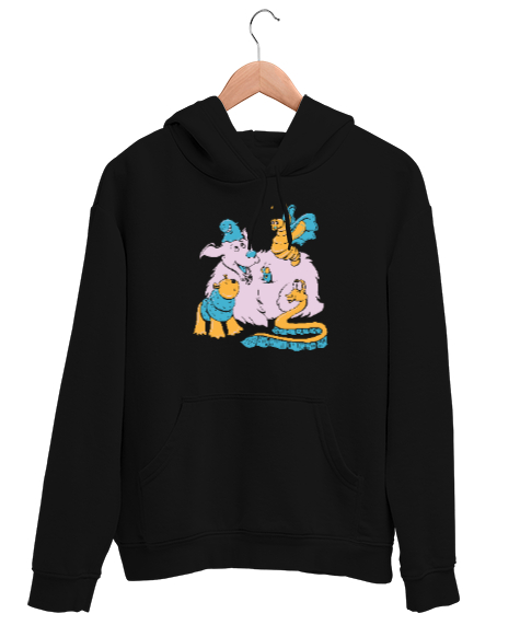 Tisho - Sevimli Hayvanlar - Sweet Siyah Unisex Kapşonlu Sweatshirt