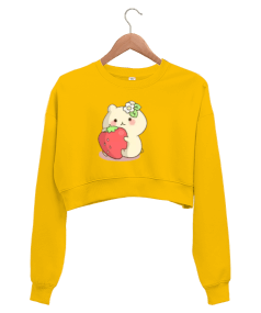 Sevimli Kadın Crop Sweatshirt