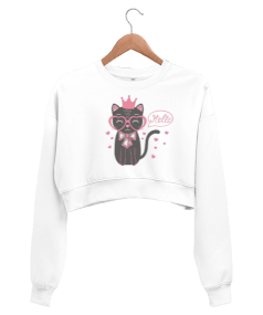 Sevimli kediler Kadın Crop Sweatshirt