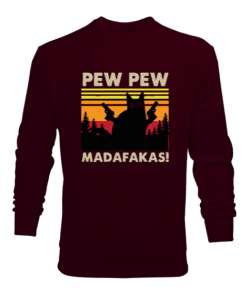 Sevimli Komik Kedi, Kedi sahipleri Pew pew Bordo Erkek Sweatshirt