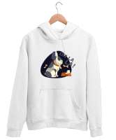 Sevimli Köpek - Dog Beyaz Unisex Kapşonlu Sweatshirt - Thumbnail