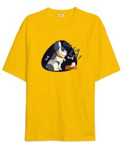 Sevimli Köpek - Dog Sarı Oversize Unisex Tişört