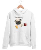 Sevimli Köpek - Günaydın - Good Morning Beyaz Unisex Kapşonlu Sweatshirt - Thumbnail