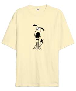 Sevimli Köpek - Sweet Dog V1 Krem Oversize Unisex Tişört