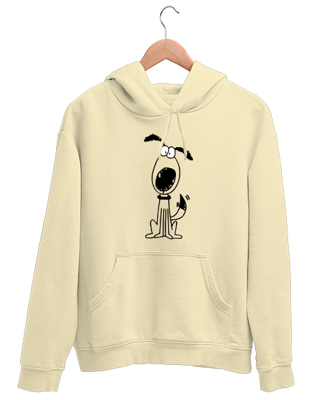 Tisho - Sevimli Köpek - Sweet Dog V1 Krem Unisex Kapşonlu Sweatshirt