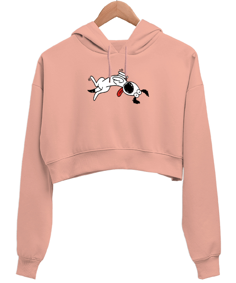 Tisho - Sevimli Köpek - Sweet Dog V2 Yavru Ağzı Kadın Crop Hoodie Kapüşonlu Sweatshirt