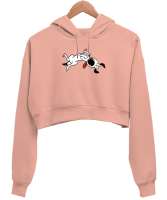 Sevimli Köpek - Sweet Dog V2 Yavru Ağzı Kadın Crop Hoodie Kapüşonlu Sweatshirt - Thumbnail